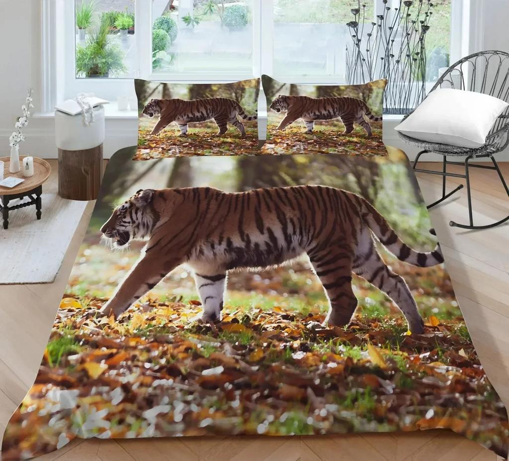 3D Printed Animal Tiger Bedding Set Duvet Cover Sheet Printed Bed Set Pillowcase Bed Full Queen King Size Comforter Bedroom