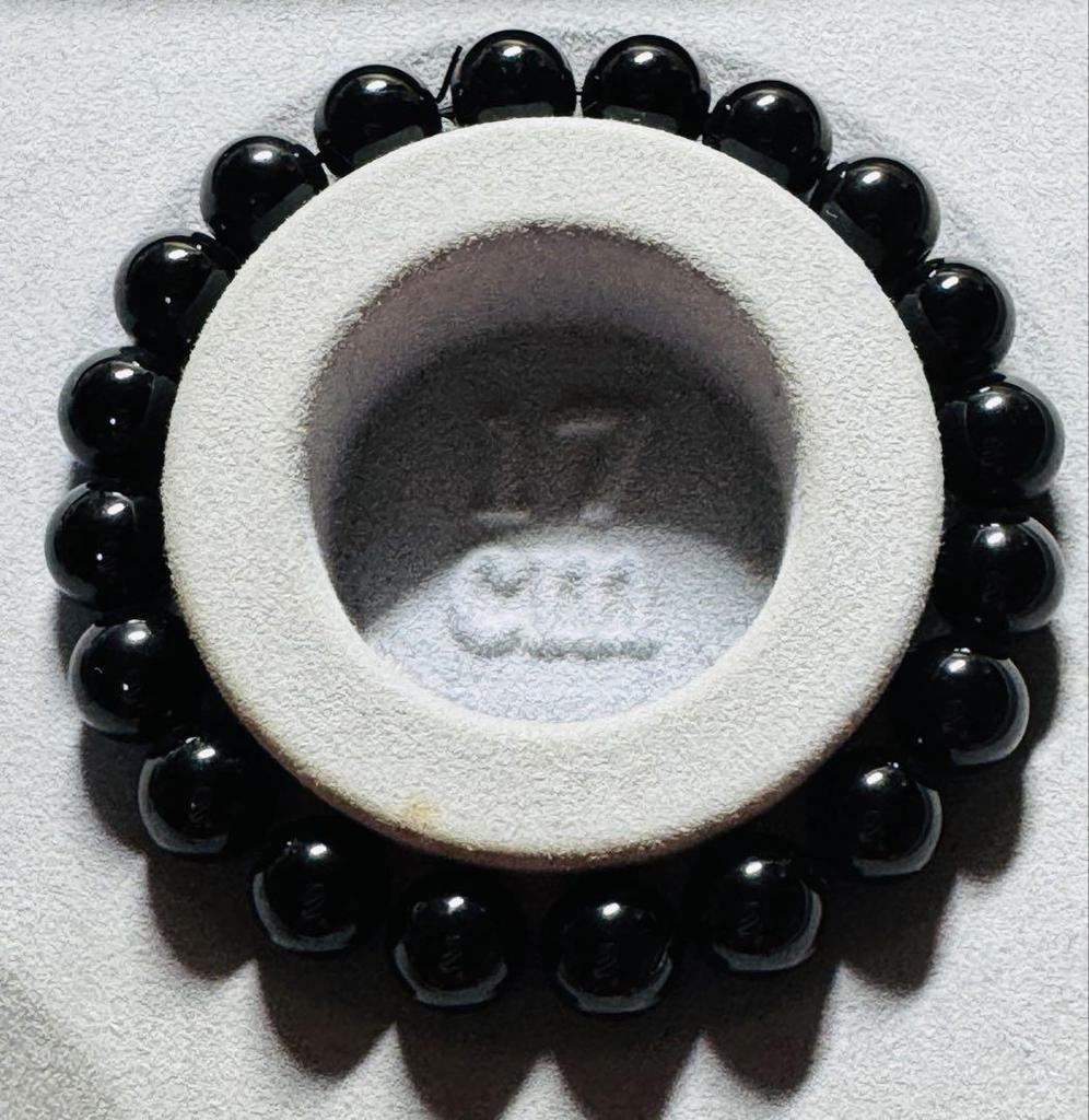 [USED] AAA Grade Natural Morion Stone 9.8-9.9mm Bracelet, 17cm