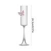 Faux Wine Glass Wine Glass Champagne Flutes with 3d Pink Butterfly Decoration Faux Wedding Party Glasses Disposable Vintage