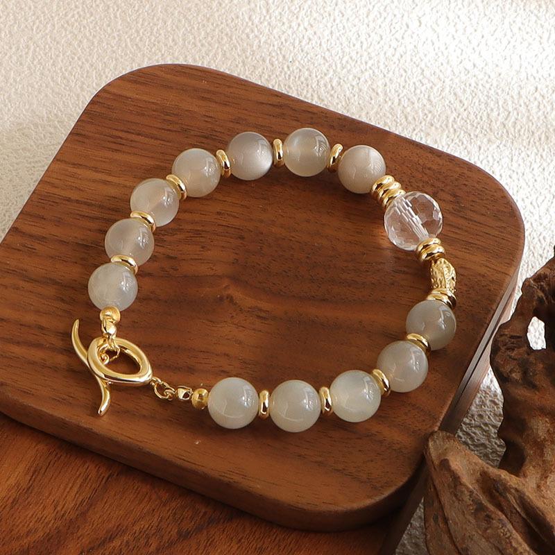 Natural Cream Moonlight Bracelet Natural Crystal Jewelry Versatile White Douyin Hot Sale Bracelet