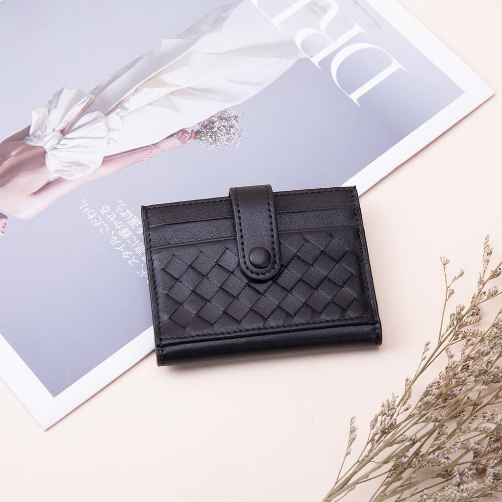 Card Cow Leather Braided Card Bag Anti-Magnetic Card Holder Wallets Multi-card Position Card Wallet