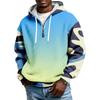 Men's Half-Zip Hooded Plaid Pullover Drawstring Print Casual Sports Sweatshirt