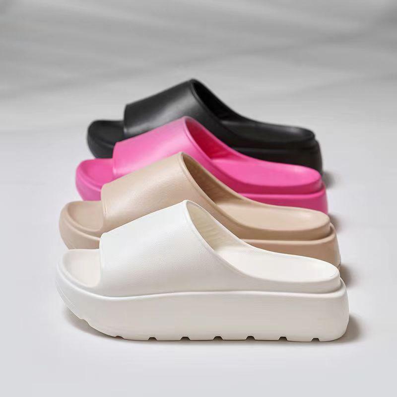 Summer Beach Thick Sole Eva Slippers Women's Thick Platform Indoor Home Slides Woman Lightweight Non Slip Bathroom Flip Flops