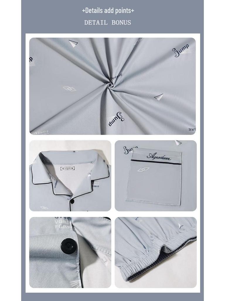 Men's Plus Size Long-Sleeve Plaid Cotton Pajamas for Spring & Autumn, Suitable for Outdoor Wear.