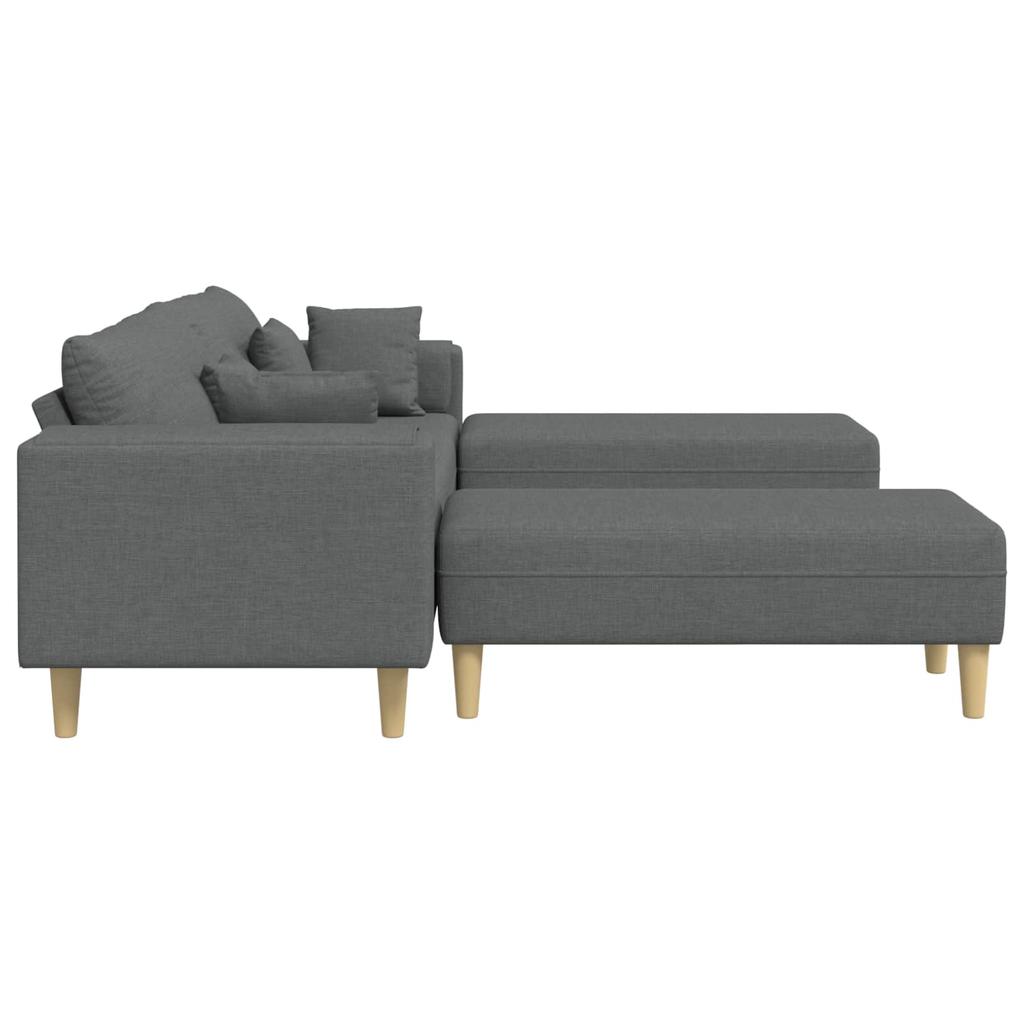 3 Piece Sofa with Cushions Dark Gray Fabric