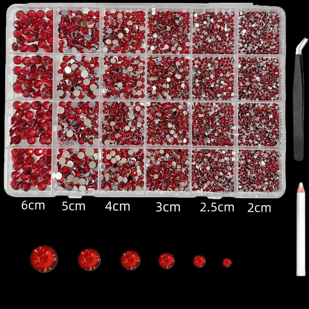 24-Grid Nail Art AB Resin Rhinestones: Super Flash Flat Bottom DIY Ornaments