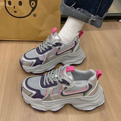 Dad Shoes Women's Spring and Autumn New Versatile Students Lightweight Thick-soled Mesh Breathable Sneakers Women