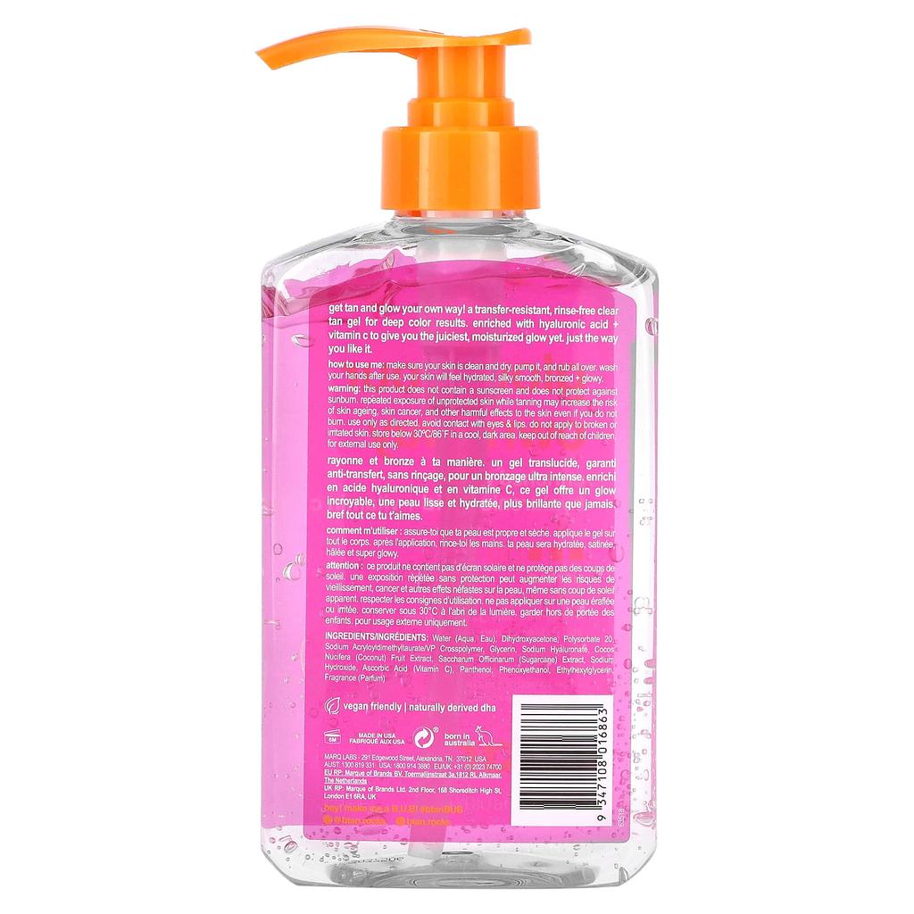 B.Tan, Glow Your Own Way, Clear Self Tan Gel, Darkest, 473Ml(16Fl Oz)