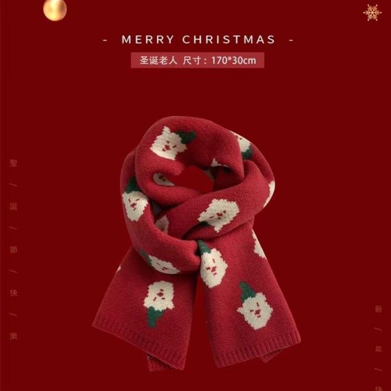 New red Christmas gift imitation cashmere scarf women's winter shawl trendy versatile scarf fashionable versatile