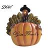 Rustic Farmhouse Fall Decor Autumn Harvest Figurine Ornament, Decorative Resin Statue, Turkey/Scarecrow/Pumpkin Retro Pastoral Style Ornaments