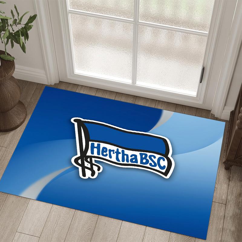 Hertha bsc FC Design Tappeto in Velluto di Cristallo Accogliente Non?Tappeto Stampato Antiscivolo per Camera da Letto Soggiorno Ingresso