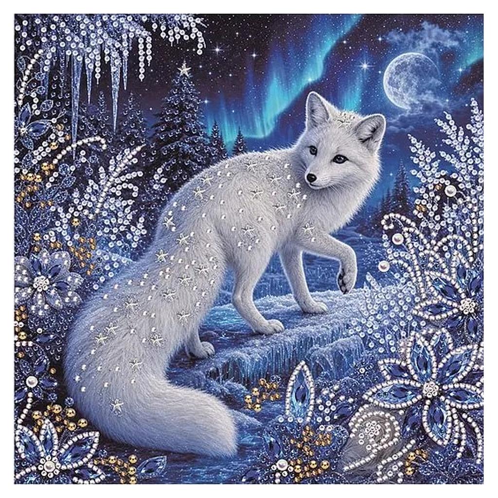White Rabbit Snow Scene Diamond Decorative Painting, High-Definition Print, Independent Combination, Comfortable and Soothing Colors, Other Toys