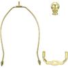 PATIKIL 9 Inch Lamp Harp Kit with Finial, 1 Set Detachable Shade Bracket Holder, DIY Lighting Accessories for Table Floor Lamps, Gold Tone