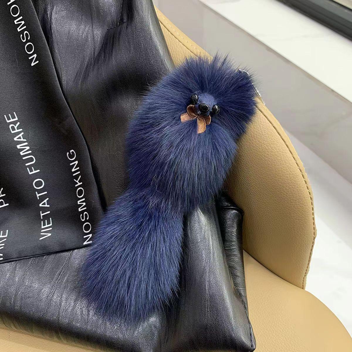 

Real Fox Fur Little Fox Doll Ladies Bag Pendant Car Key Chain Pendant Mobile Phone Pendant Youth Clothing Accessories Hairball