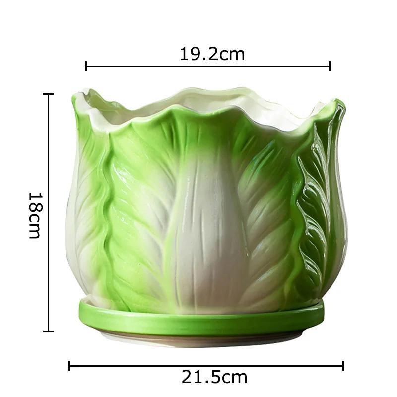 Kreative chinesische Kohl Keramikvase Kleine Pflanzentöpfe Tischdekoration Blumenarrangement Blumenvase Raum Ästhetische Dekoration