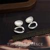 French Retro Simple Geometric Circle Shell Stud Earrings Light Luxury Temperament Simple Style Earrings