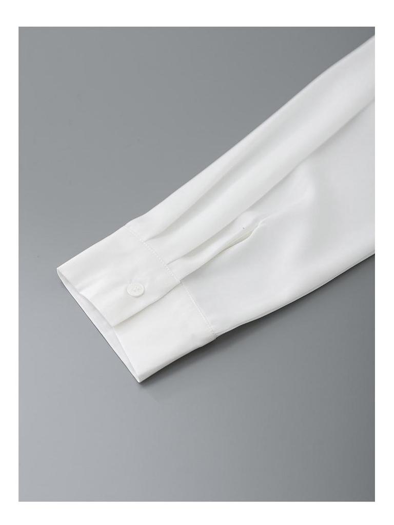 2026 Spring/Autumn Women's Chic Long-Sleeved OL Shirt - Elegant, Layered, Slim-Fit Design