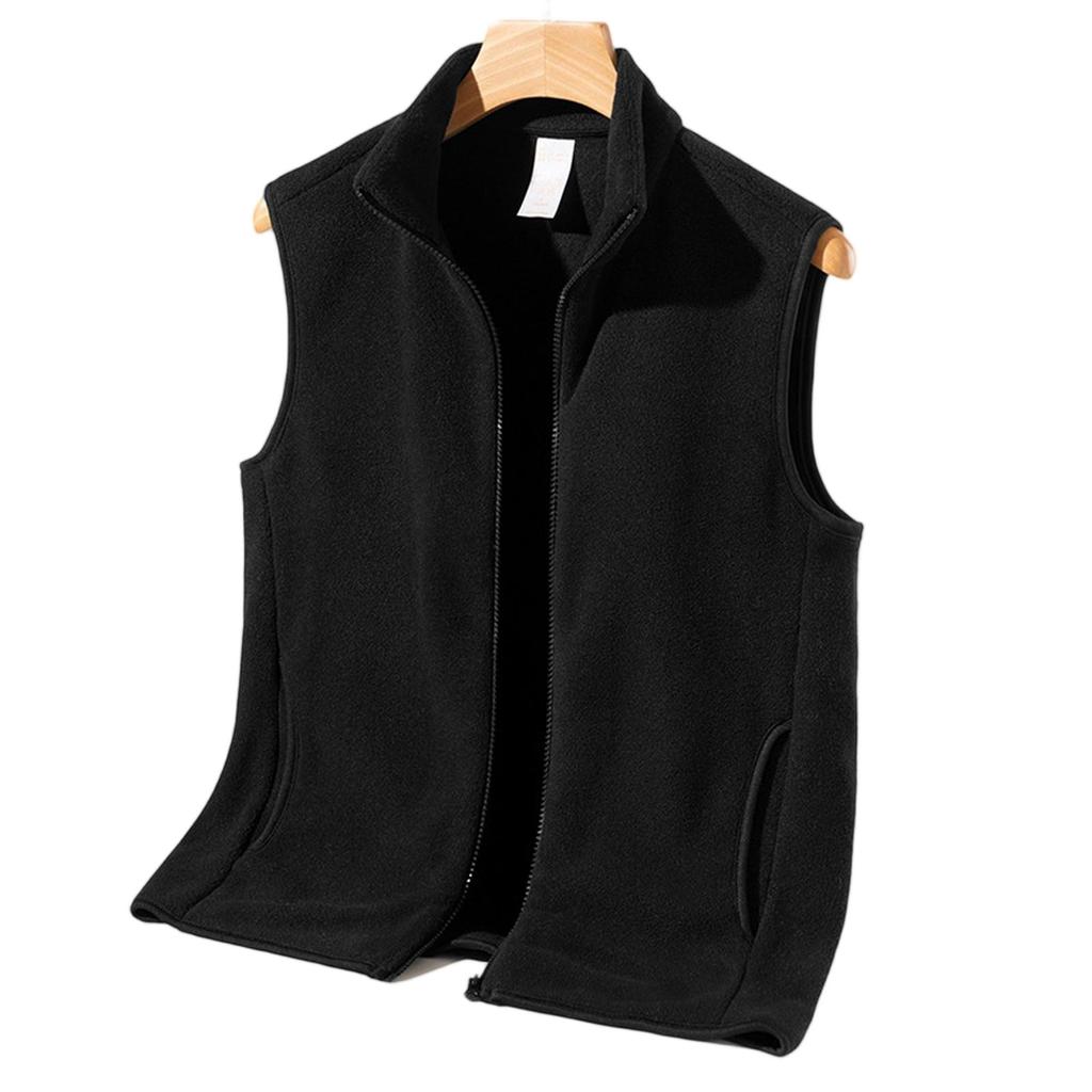 Winter Light Luxury Fashion  Fleece Fleece Waistcoat Men Sleeveless Vest Jacket Casual Solid Color Jacket