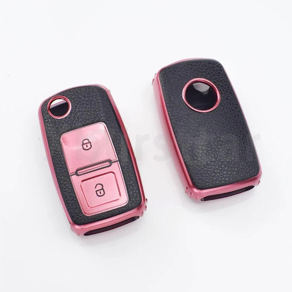 For Vw Volkswagen Skoda Octavia Kodiaq Seat Leon Altea Beetle Tiguan Polo Golf Passat Auto Shell Fob Tpu Car Flip Key Case Cover