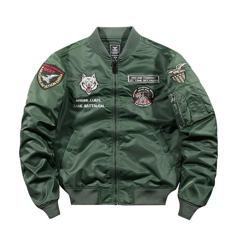 Весна и осень Новая куртка-бомбер Мужская вышитая бейсбольная куртка Куртка большого размера M