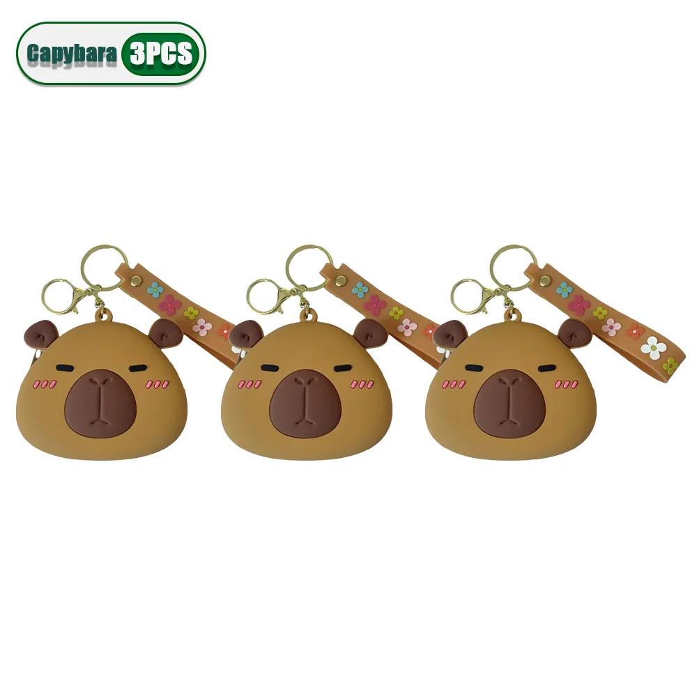 1-20PCS Creative Capybara Coin Purse Keychain Cute Water Dolphin Key Bag Student Card Bag Pendant Children's Gift Pendant
