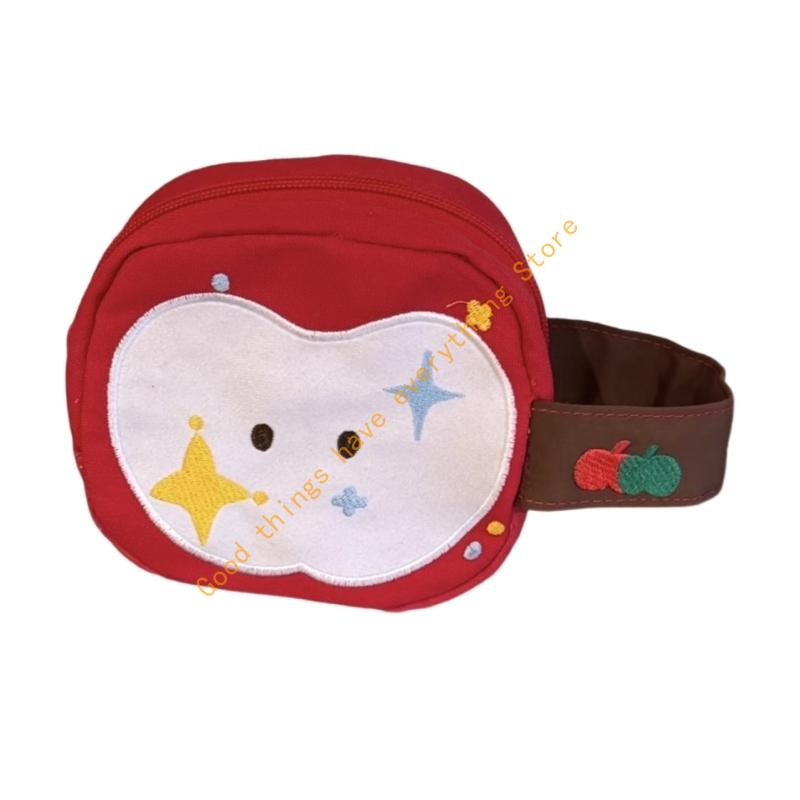 

Versatile Embroidered Apples Storage Container For Organizing Stationery Cameras And Toiletries Embroidery Makeup Bag 55KF красный