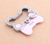 Rhinestone Bone Pet ID Tag - Waterproof Dog Jewelry Pendant 
