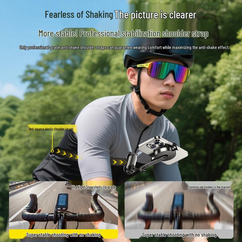 Anti-Shake Magnetic Neck Phone Holder & Chest Mount for Action Cameras