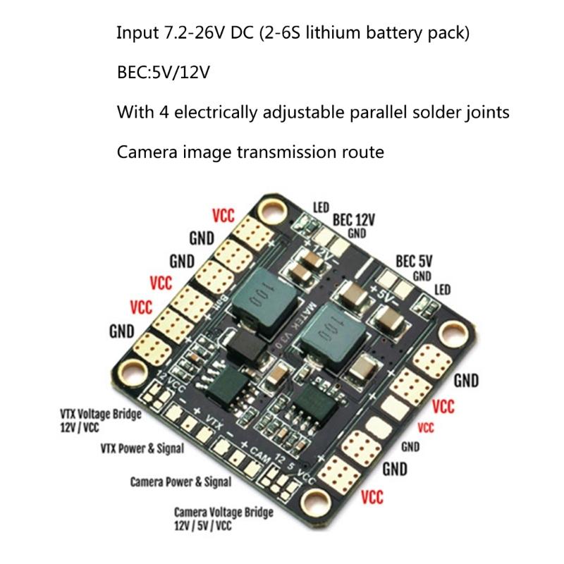 Matek Systems Mini PDB W/ BEC 5V & 12V 2oz Copper For RC Helicopter FPV Quadcopter Muliticopter Drone Power Distribution