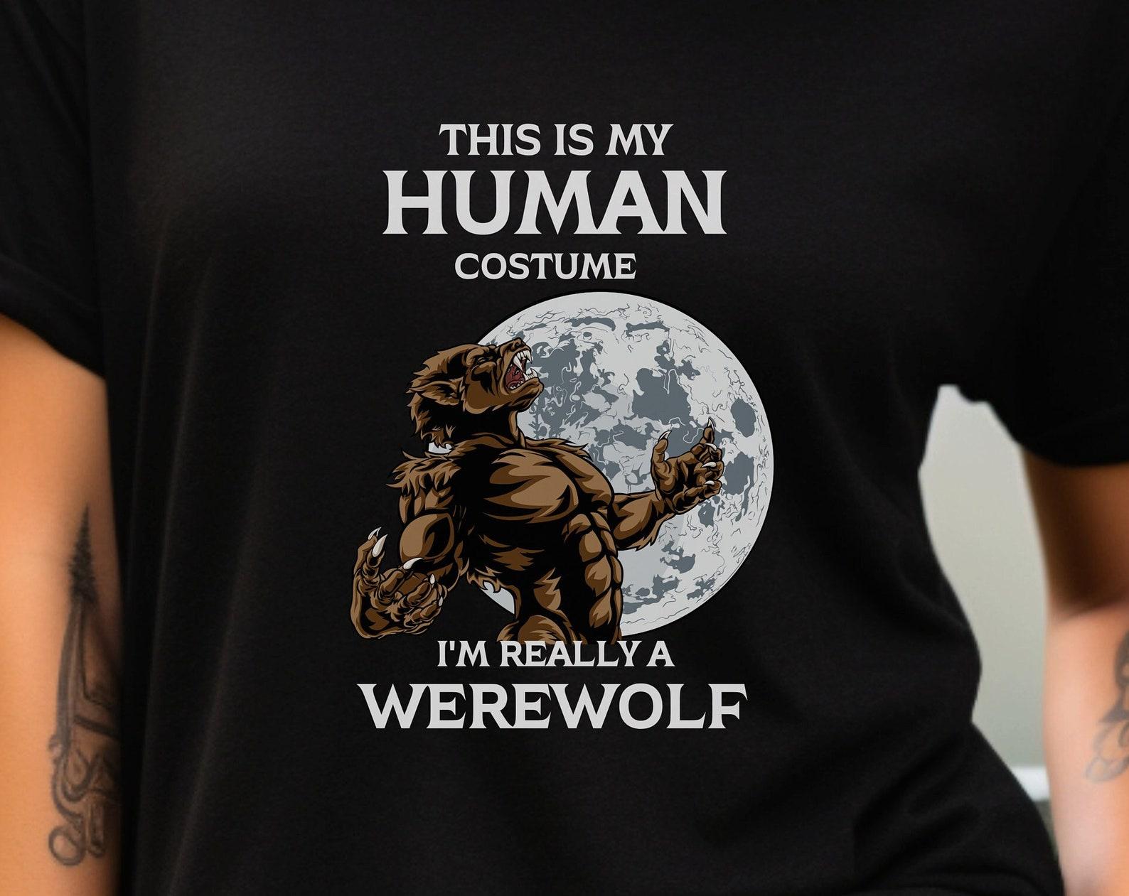 Werewolf Human Costume T-Shirt: Funny Unisex Teen Gift S