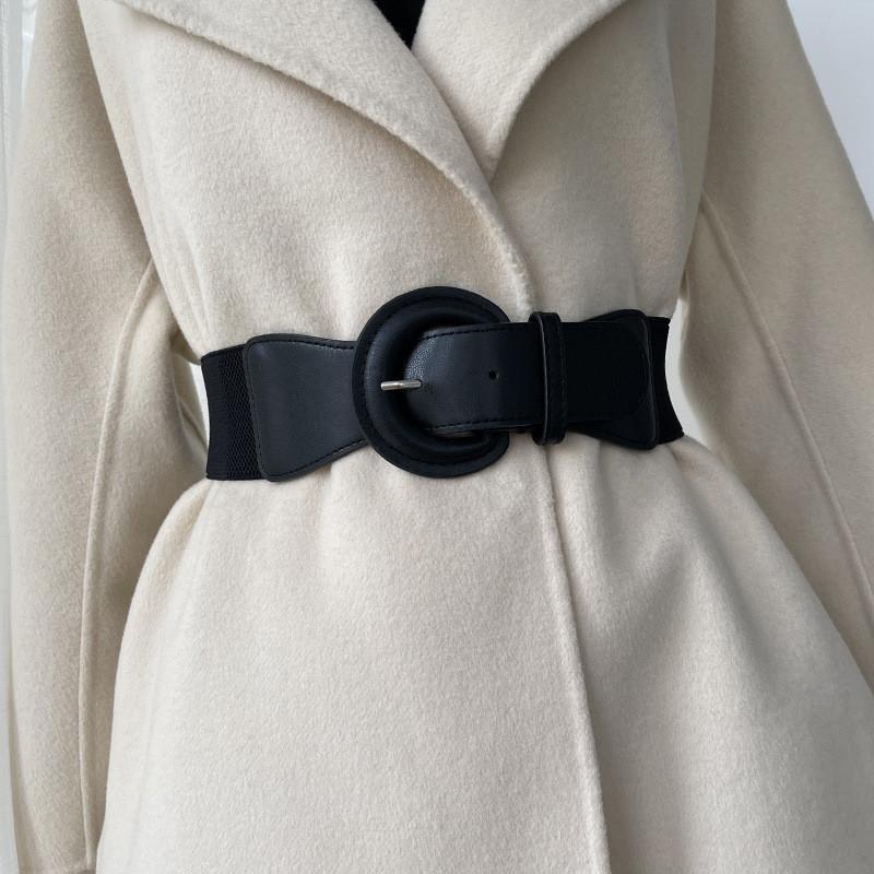 Chic Black Elastic Waist Cinch Belt For Women Ideal For Sweaters And Dresses