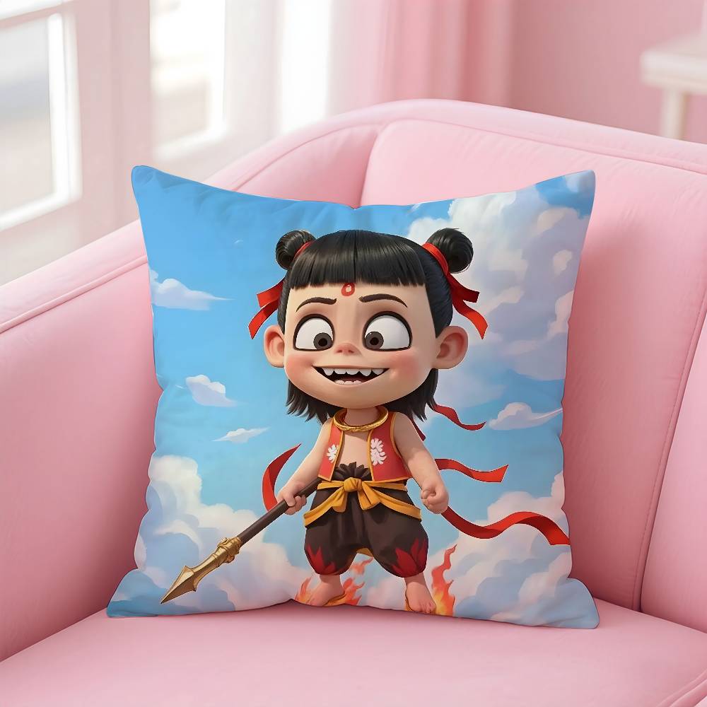 

Китайский Аним Начжа Наволочка с принтом для гостиной, дивана, чехол для подушки и декор для спальни 12x12Inch