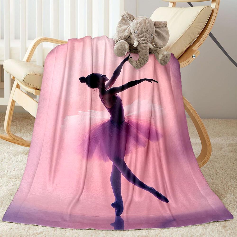 Dreamy Ballerina Flannel Blanket - Soft and Comfortable, Suitable for Sofas, Beds, Offices, Travel, and All Seasons, Making It A Perfect Holiday Gift.