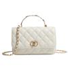 New Leather Niche High-end Classic Diamond Grid Hand-held Chain Shoulder Crossbody Fashionable Versatile Small Square Bag