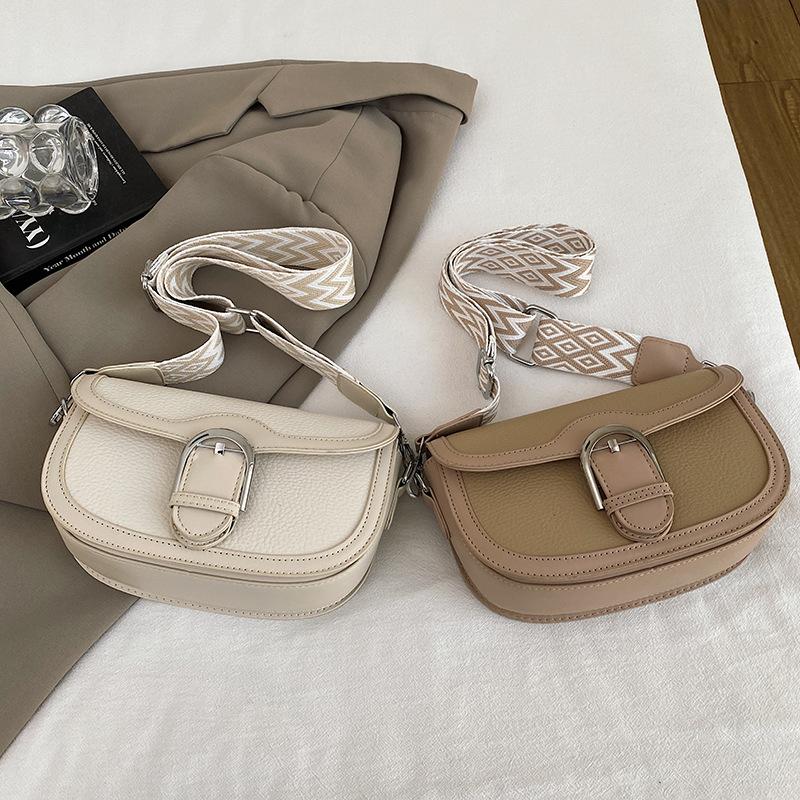 Vintage Saddle Bag Quality PU Leather Shoulder Bags for Women New Wide straps Ladies Crossbody Bag Designer Handbags bolsas