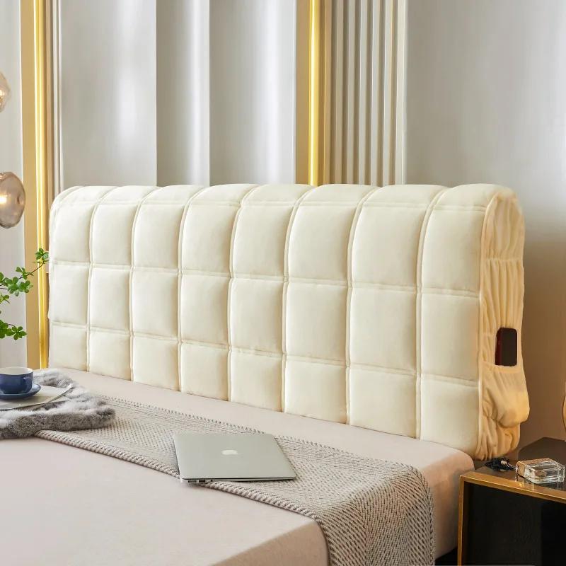 

Новый высококачественный бархатный стеганый чехол для изголовья кровати, все включено, супер-роскошный, мягкий, утолщенный, короткий плюшевый, стеганый чехол для изголовья кровати 1.8m 1pcs