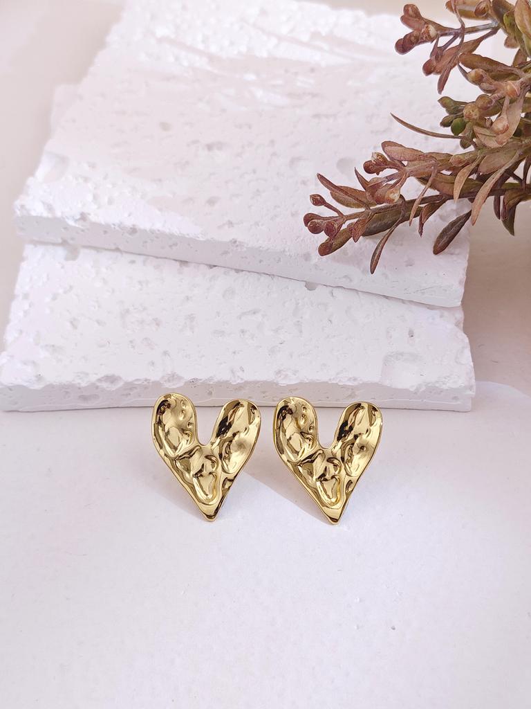 Big Stud Earrings for Women Vintage Gold Statement Chunky Stud Earrings Geometric Lightweight Gold Earring Womens Spring Jewelry