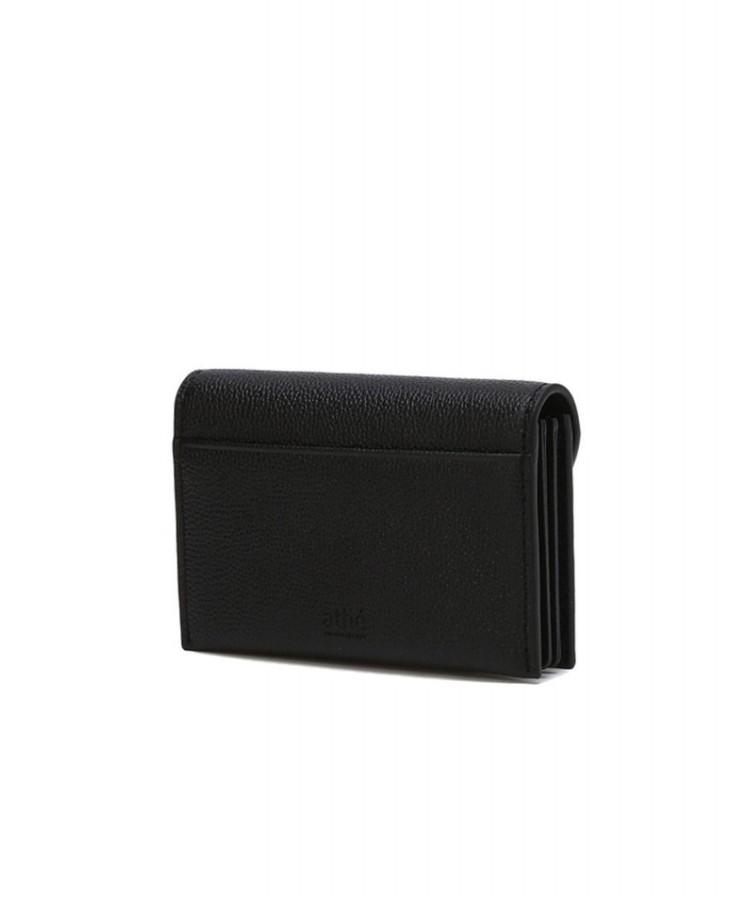 Athe Vanessabruno Black Shrunken Flap Accordion Card Wallet Aaho6E342Bk