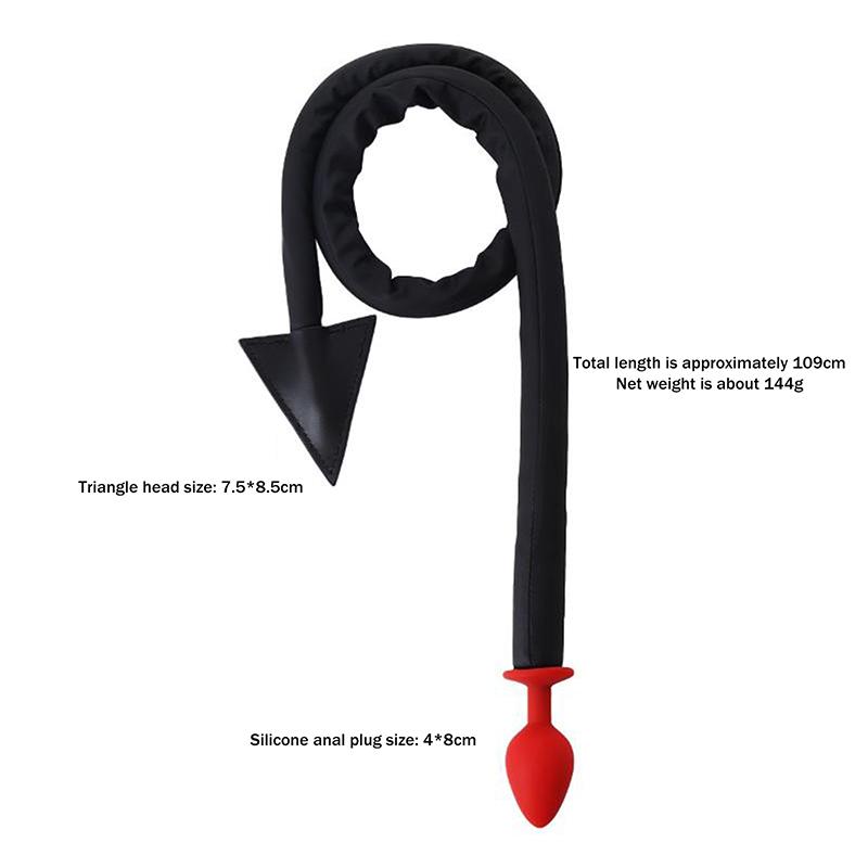 Metal Anal Plug Pu Leather Whip Anal Sex Devil Tail Cosplay Butt Plug Adult Games Anal Sex Toys For Couples Men And Women