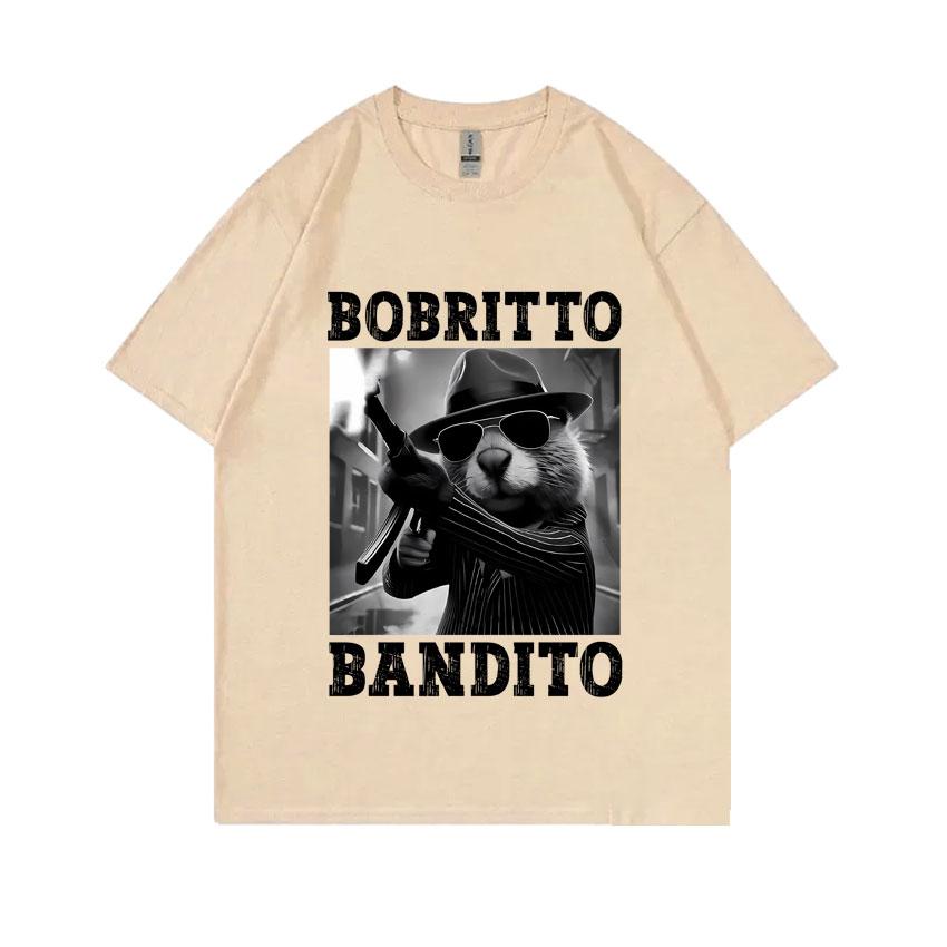 Bobritto Bandito Funny Beaver Meme T-shirt Men's Clothing Summer O-Neck Short Sleeve Tees Casual Humor Tops Cozy Cotton T Shirts