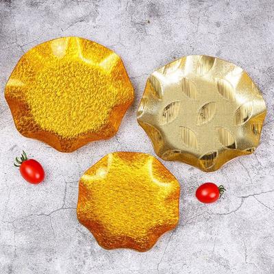 Küchenbedarf Acryl Dessertteller Gold Rund Obst Dessert Salatschale Servierteller