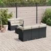 Vidaxl 6-Cz. Garden Furniture Set With Cushions, Black Poly Rattan