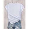 Women JUST A Letter Print T-Shirt Oversized Round Neck Loose Fit Summer Casual Top
