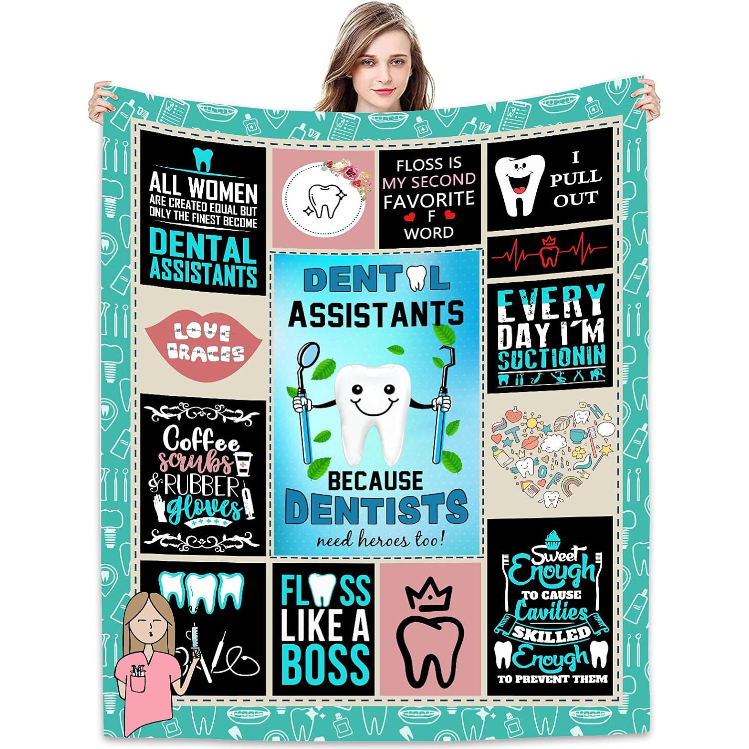 DIY Dental Assistant Gift Blanket - Female Dental Assistant Thank You Gift - Dental Assistant Graduation Best Gift 130x150cm