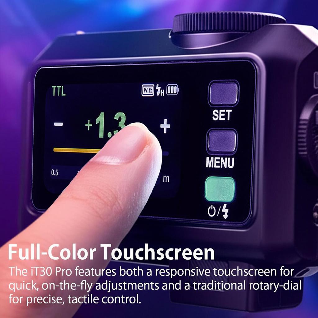 Godox IT30Pro TTL Flash Wireless HSS 1/8000 Second 2.4G Wireless with Touchscreen for Sony Fujifilm Canon Nikon Olympus Leica