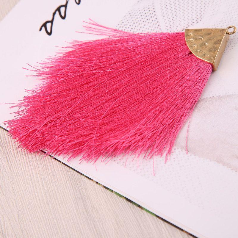 DIY Jewelry Accessories European and American Fashion Alloy Triangle Hat Tassel Tassel Earrings Pendant Bohemian Style Pendant