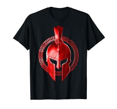 Spartan Helmet Gladiator Workout Gym Warrior Spartan Red Gift T-Shirt