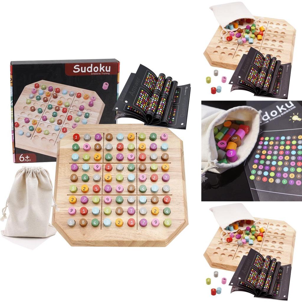 Plateau de jeu Sudoku en bois pour enfants, jouets éducatifs de logique
