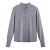 Women's Early Spring 2026 Wool Cardigan: Stand Collar, Long Sleeve, Slim Fit Knitwear