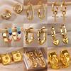 Orecchino in Acciaio Inossidabile per Donna Cuore Zircone Colore Oro Orecchini a Cerchio Vintage Impermeabile Piercing all'Orecchio Accessori Zircone Regalo